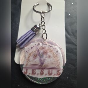 Handcrafted Pink Resin Keychain with Inspirational Message